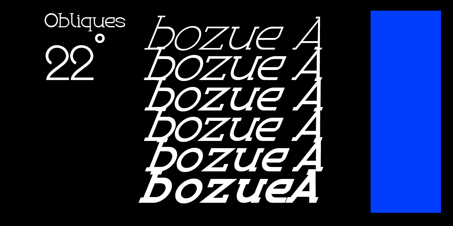 Bozue Light Oblique Font preview